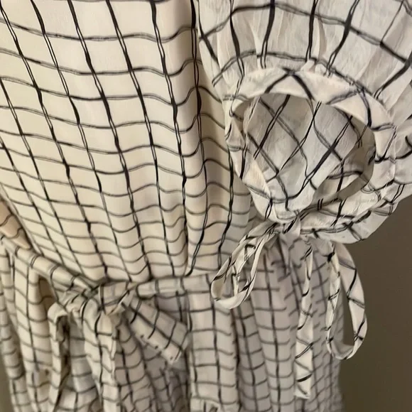 Melloday beige black plaid layered dress size S new with tag - Picture 5 of 16